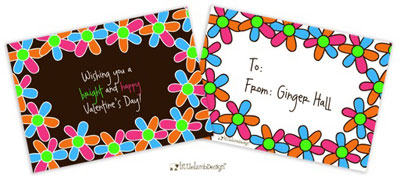 Valentine's Day Exchange Cards by Little Lamb Designs (Bold flowers) Valentine's Day Exchange Cards by Little Lamb Designs (Bold flowers)